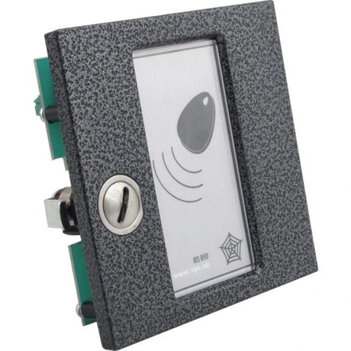 Kontrola vstupu RFID BES KARAT bezdotykový elektronický klíč čtečka 125 kHz modul tlačítkové tablo TESLA, barva antika stříbrná, zámek