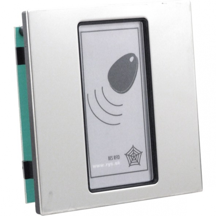 Kontrola vstupu RFID BES KARAT bezdotykový elektronický klíč čtečka 125 kHz modul tlačítkové tablo TESLA, barva nerez inox