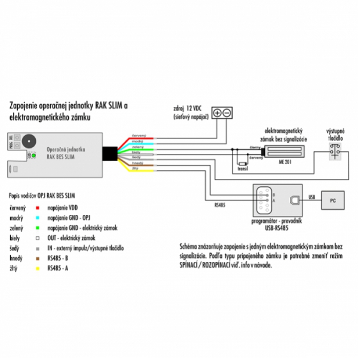 Kontrola vstupu RFID BES RAK SLIM bezdotykový elektronický klíč samostatný modul se čtečkou a řídící jednotkou, 125 kHz